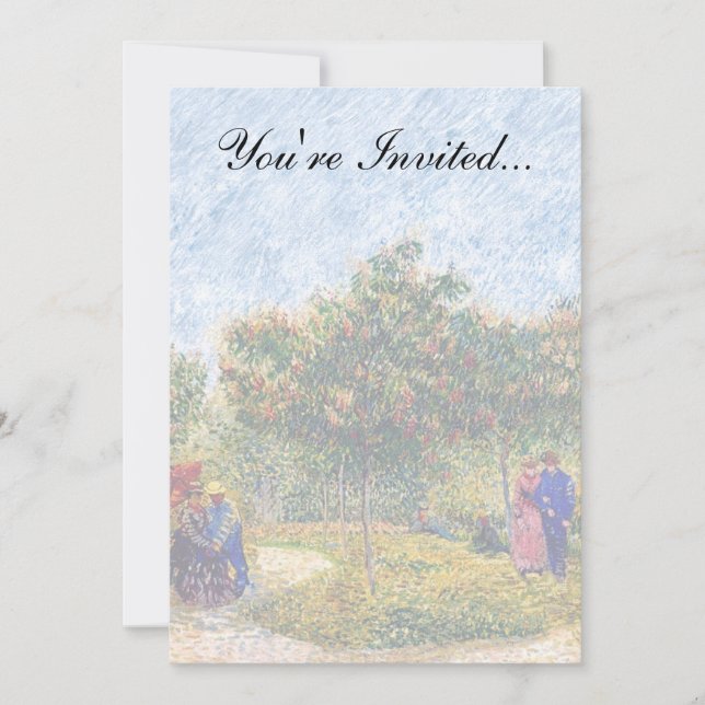 Vincent Van Gogh - Courting Couples In The Park Invitation (Front)
