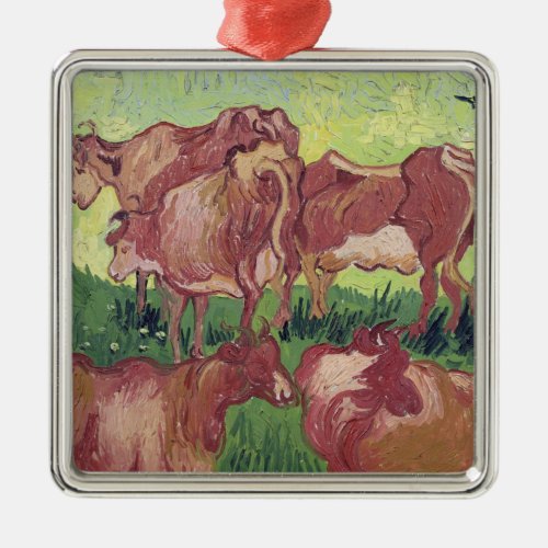 Vincent van Gogh  Cows 1890 Metal Ornament