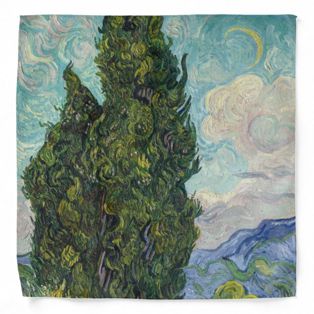 Vincent van Gogh - Cypresses Bandana (Front)