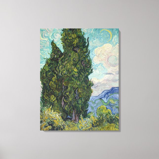 Vincent van Gogh - Cypresses Canvas Print (Front)