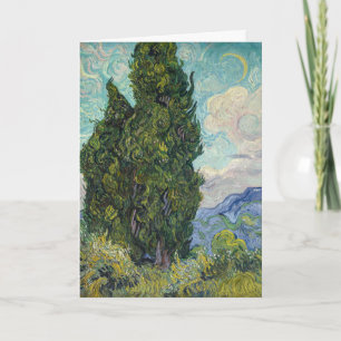 Vincent van Gogh - Cypresses Card