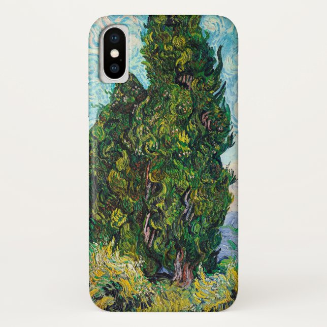 Vincent Van Gogh Cypresses Fine Art Case-Mate iPhone Case (Back)