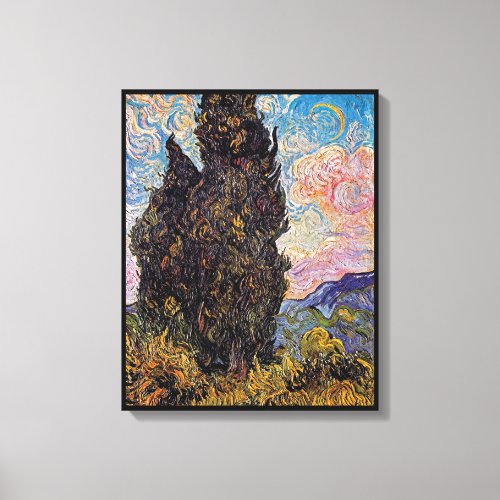 Vincent Van Gogh _ Cypresses Fine Art Tree Lover Canvas Print