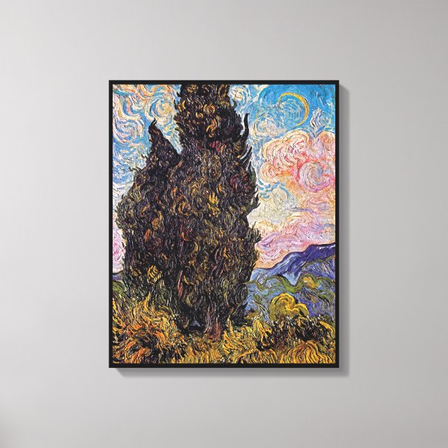 Vincent Van Gogh - Cypresses Fine Art Tree Lover Canvas Print (Front)