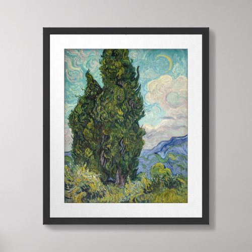 Vincent van Gogh _ Cypresses Framed Art