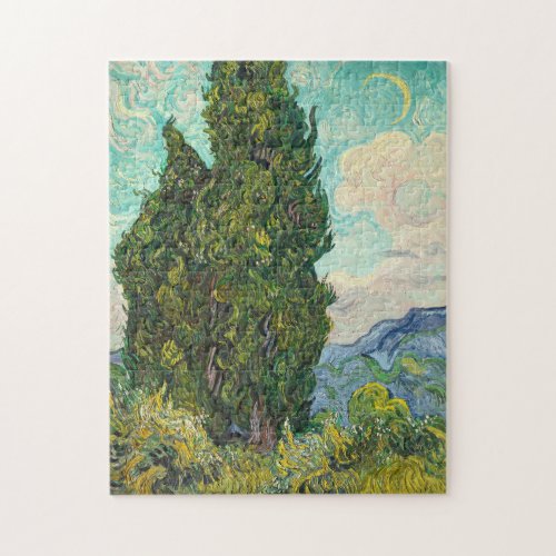 Vincent Van Gogh Cypresses Jigsaw Puzzle
