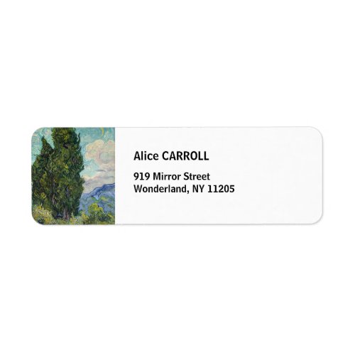 Vincent van Gogh _ Cypresses Label