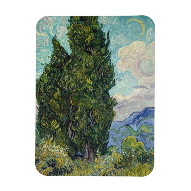 Vincent van Gogh - Cypresses Magnet (Vertical)