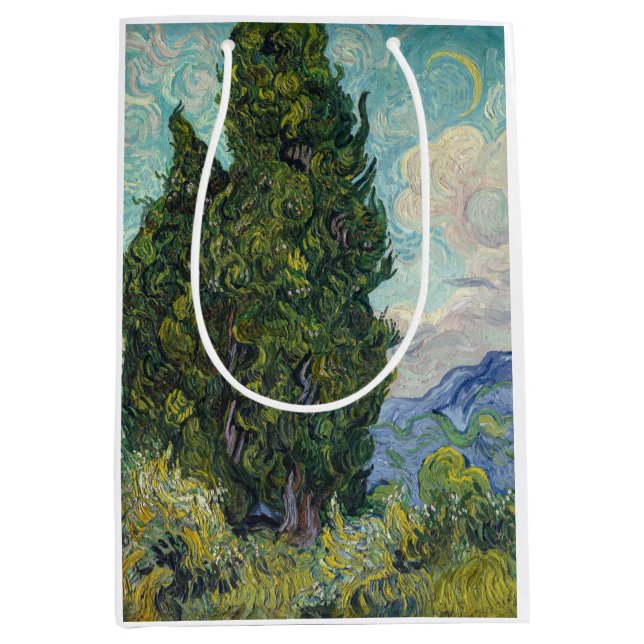 Vincent van Gogh - Cypresses Medium Gift Bag (Front)