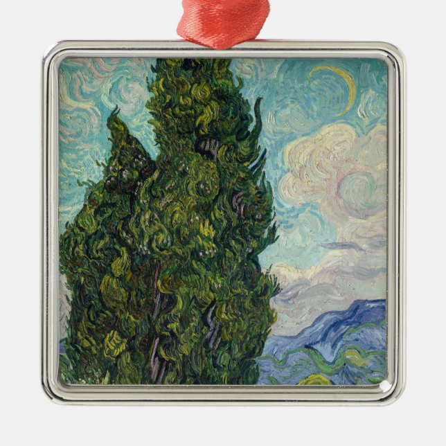 Vincent van Gogh - Cypresses Metal Ornament (Front)