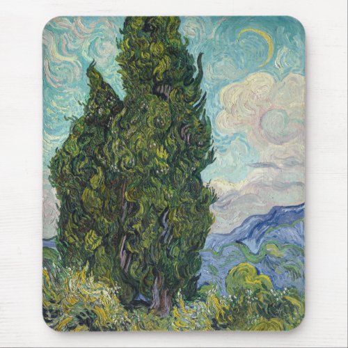 Vincent van Gogh _ Cypresses Mouse Pad