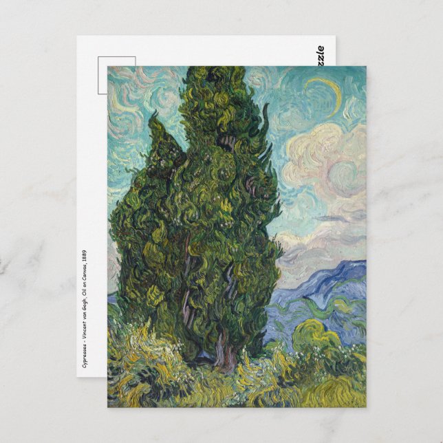 Vincent van Gogh - Cypresses Postcard (Front/Back)