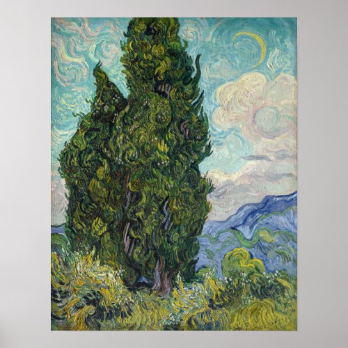 Vincent van Gogh _ Cypresses Poster