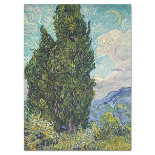 Vincent van Gogh _ Cypresses Tissue Paper