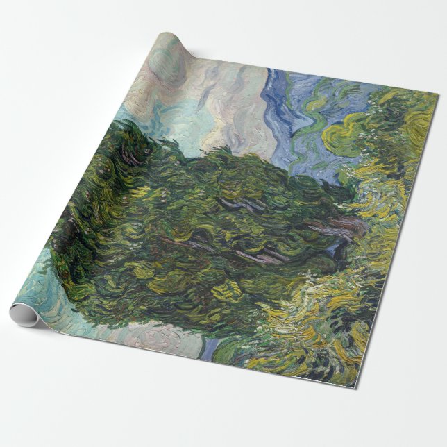 Vincent van Gogh - Cypresses Wrapping Paper (Unrolled)