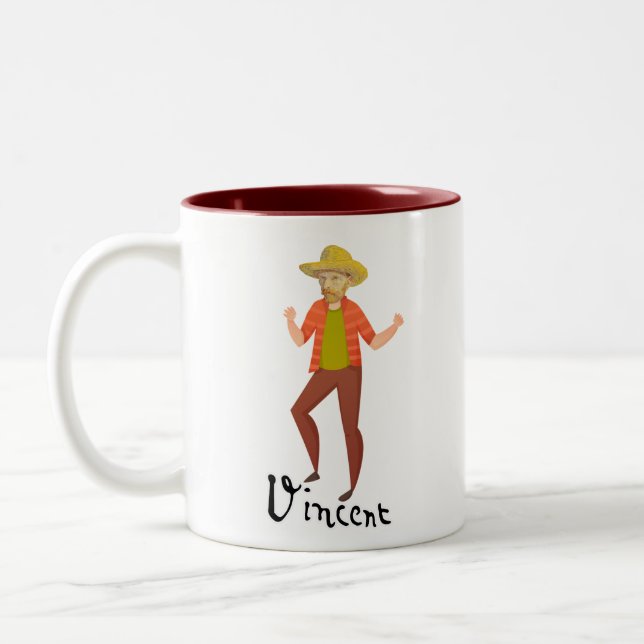 Vincent Van Gogh Dancing Two-Tone Coffee Mug (Left)
