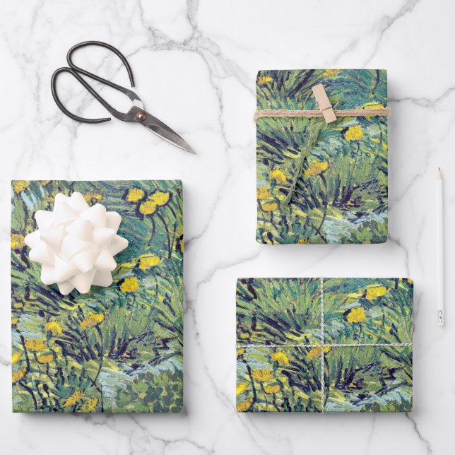 Vincent van Gogh Dandelion Poster Wrapping Paper Sheets (Front)