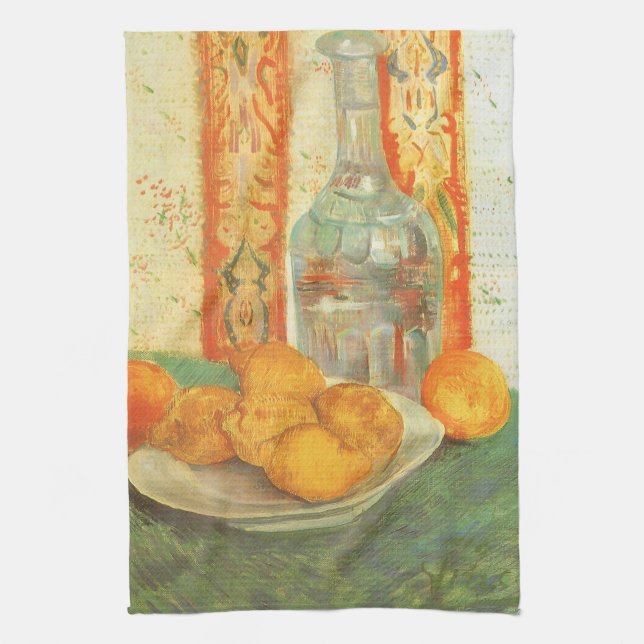 Vincent van Gogh - Decanter and Lemons on a Plate Kitchen Towel (Vertical)