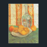 Vincent van Gogh - Decanter and Lemons on a Plate Postcard<br><div class="desc">Still Life with Decanter and Lemons on a Plate (1887) by Vincent van Gogh is a vintage Post Impressionism fine art still life painting. A water decanter with citrus fruit on a serving platter on a table in the kitchen. About the artist: Vincent Willem van Gogh (1853-1890) was a Post-Impressionist...</div>
