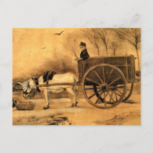 Vincent van Gogh - Donkey and Cart Postcard