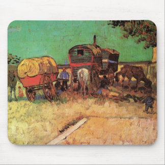 Vincent van Gogh - Encampment of Gypsies Caravans Mouse Pad