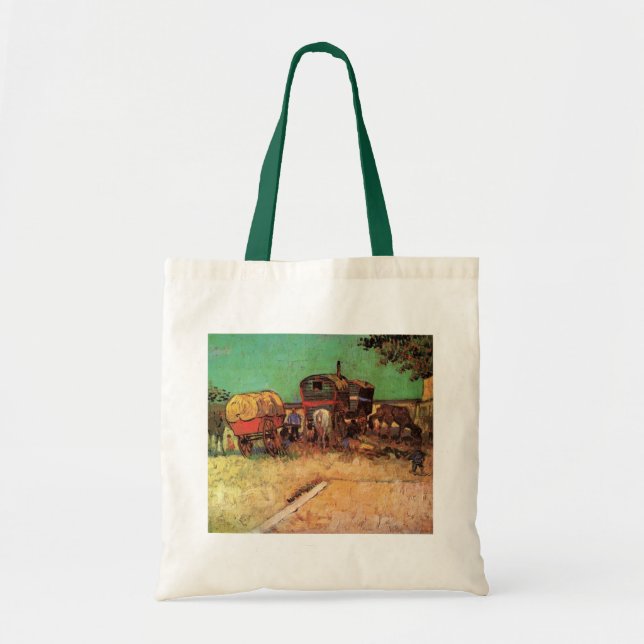 Vincent van Gogh - Encampment of Gypsies Caravans Tote Bag (Front)