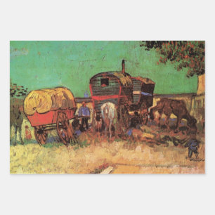 Vincent van Gogh - Encampment of Gypsies Caravans Wrapping Paper Sheets