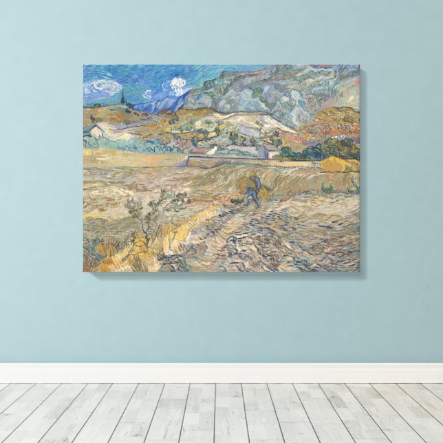 Vincent Van Gogh, Enclosed Field with Peasant Canvas Print (Insitu(Wood Floor))
