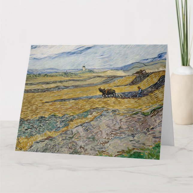 Vincent Van Gogh, Enclosed Field with Ploughman Card (Front)