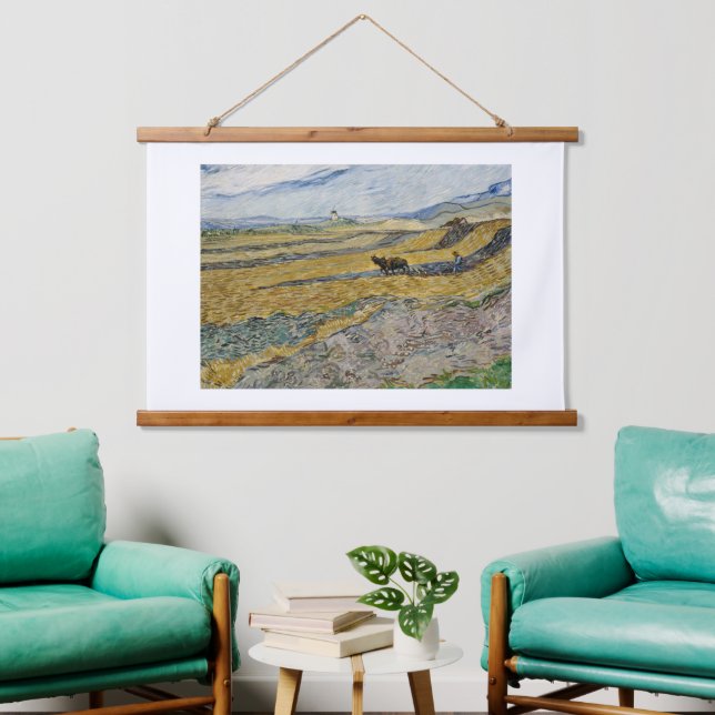 Vincent Van Gogh, Enclosed Field with Ploughman Hanging Tapestry (Living Room)