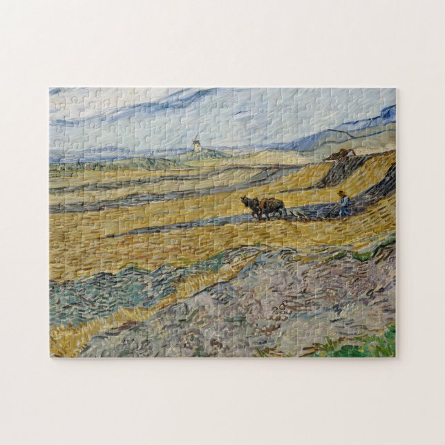 Vincent Van Gogh, Enclosed Field with Ploughman Jigsaw Puzzle (Horizontal)