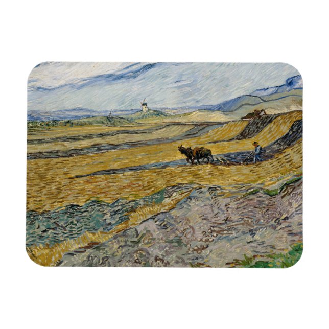 Vincent Van Gogh, Enclosed Field with Ploughman Magnet (Horizontal)