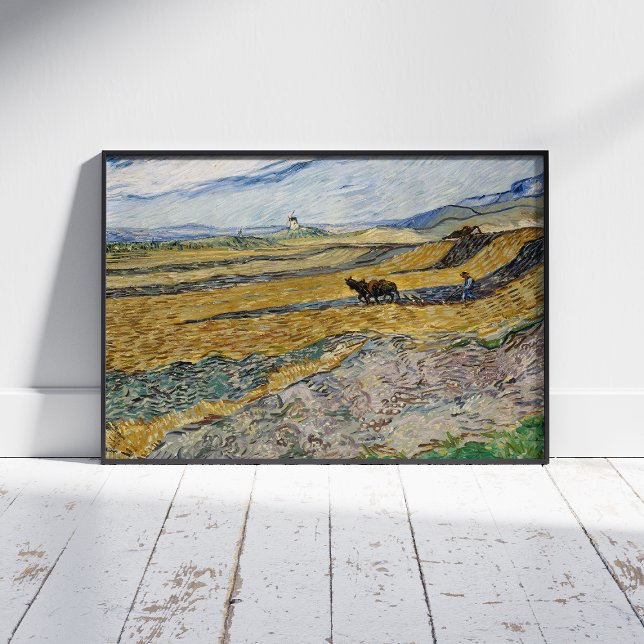 Vincent Van Gogh, Enclosed Field with Ploughman Wall Decal (Creator Uploaded)