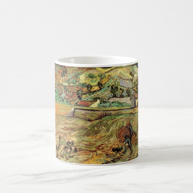 Vincent van Gogh - Enclosed Wheat Field w Peasant Coffee Mug (Center)
