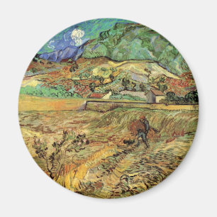 Vincent van Gogh - Enclosed Wheat Field w Peasant Magnet