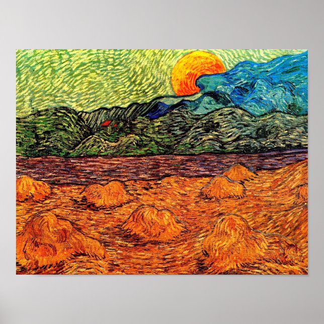 Vincent Van Gogh - Evening Landscape Rising Moon Poster (Front)