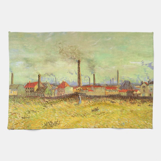 Vincent van Gogh - Factories at Asnieres Kitchen Towel (Horizontal)