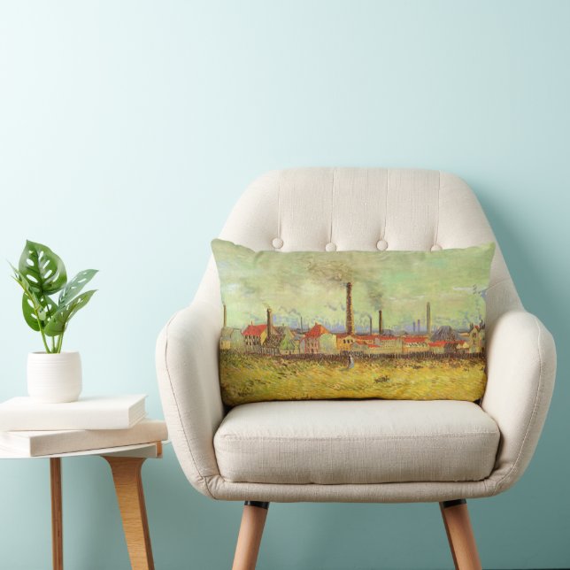 Vincent van Gogh - Factories at Asnieres Lumbar Pillow (Chair)