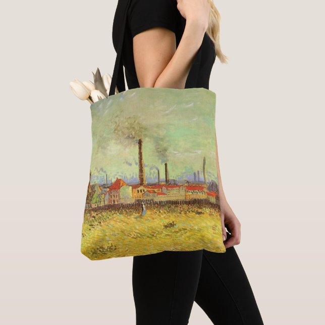 Vincent van Gogh - Factories at Asnieres Tote Bag (Close Up)