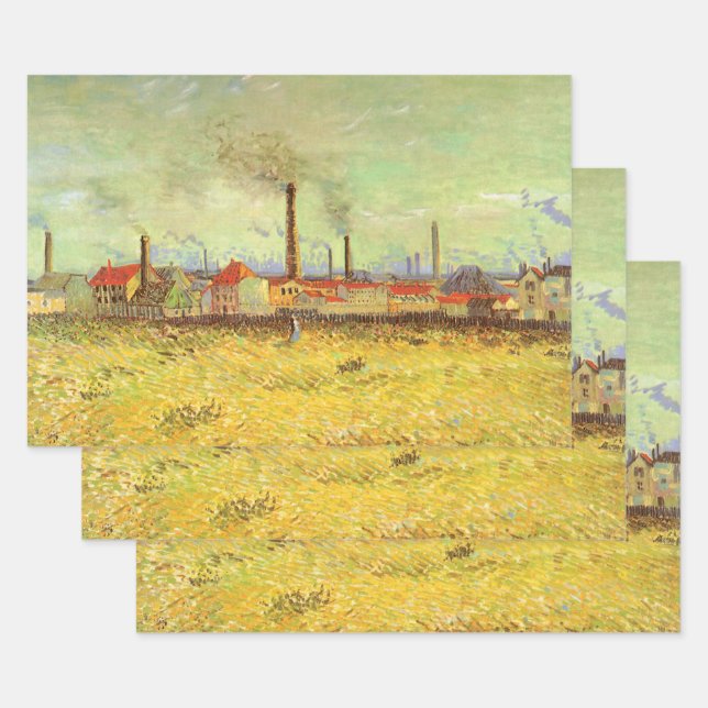 Vincent van Gogh - Factories at Asnieres Wrapping Paper Sheets (Set)