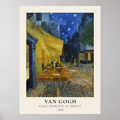 Vincent Van Gogh Famous Cafe Terrace at Night Poster