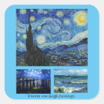 Vincent van Gogh famous paintings Square Sticker