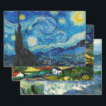 Vincent van Gogh famous paintings Wrapping Paper Sheets<br><div class="desc">Vincent van Gogh's famous paintings - Starry Night,  Seascape,  and Les Alpilles.</div>