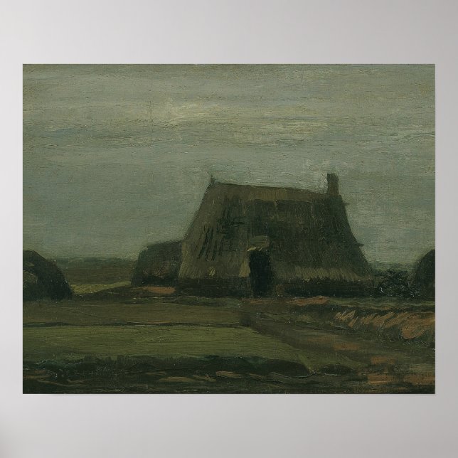 Vincent van Gogh - Farm with Stacks of Peat Poster (Front)