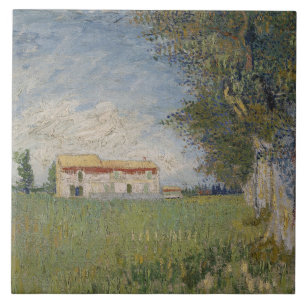 Vincent van Gogh - Farmhouse in a Wheat Field Ceramic Tile
