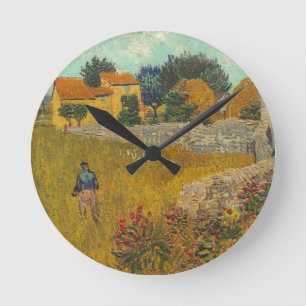Vincent van Gogh Farmhouse in Provence, 1888 Round Clock