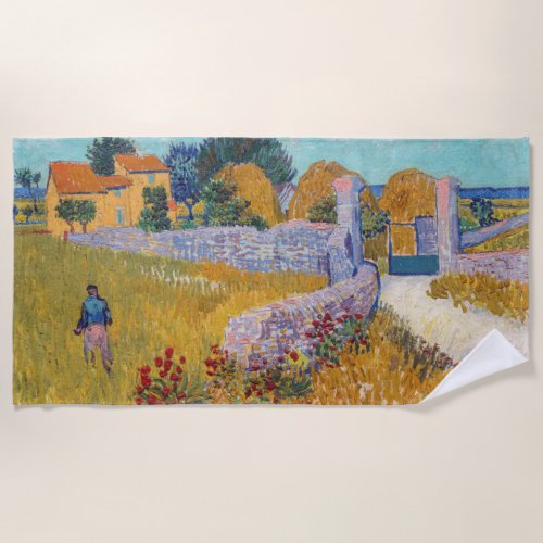 Vincent van Gogh _ Farmhouse in Provence Beach Towel