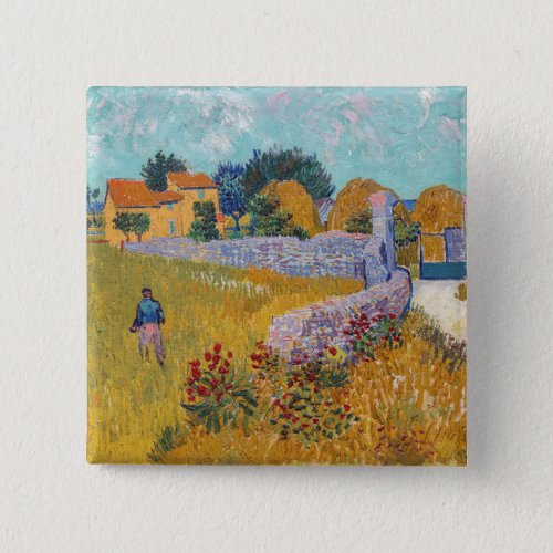 Vincent van Gogh _ Farmhouse in Provence Button