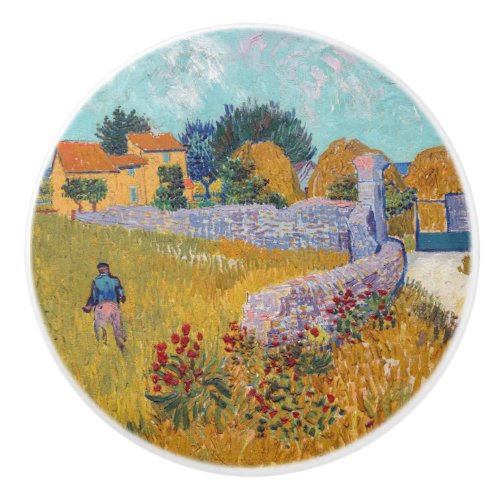Vincent van Gogh _ Farmhouse in Provence Ceramic Knob