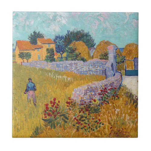 Vincent van Gogh _ Farmhouse in Provence Ceramic Tile